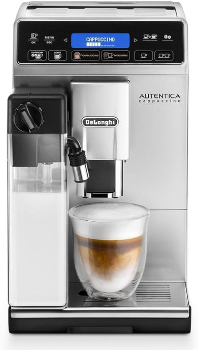 De’Longhi Autentica Cappuccino Fully Automatic Bean to Cup Coffee Machine Espresso Maker ETAM29660SB in Silver and Black Color