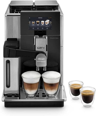 De’Longhi Maestosa Fully Automatic Bean To Cup Coffee Machine Model is EPAM96075GLM In Silver and Black Color 