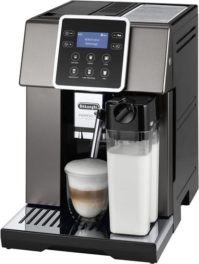 De’Longhi Perfecta Evo Automatic Coffee Maker in Beans ESAM42080TB Espresso Cappuccino Titanium 1.8 L in Black Color