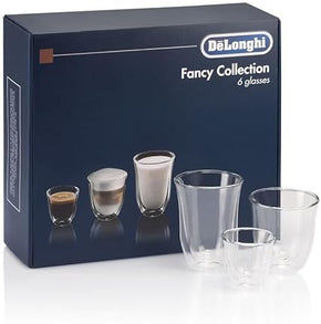 De'Longhi Creamy Collection Cappuccino Coffee Glasses (Pack of 6)